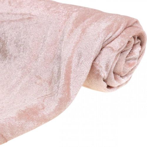 Floristik24 Dekorační látka Velvet Starorůžová sametová stolní dekorace 140×300cm