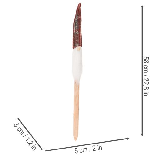 Vánoční ozdobné elfské kolíky, Santa Claus s plstěnou čepicí, 58 cm, 6 kusů | Floristik24.cz