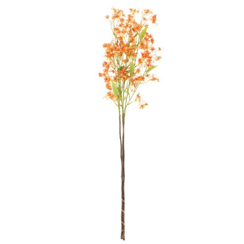 Umělá květina orchidejová větvička oranžová filigránová dekorace do pokoje 110 cm 3 ks | Floristik24.cz
