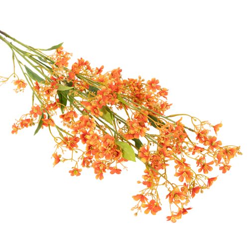 Umělá květina orchidejová větvička oranžová filigránová dekorace do pokoje 110 cm 3 ks | Floristik24.cz