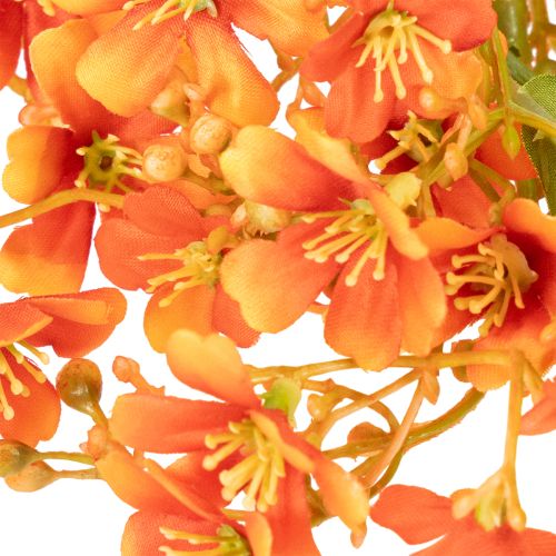 Umělá květina orchidejová větvička oranžová filigránová dekorace do pokoje 110 cm 3 ks | Floristik24.cz