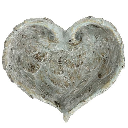 Floristik24 Miska ve tvaru srdce šedá 20cm x 18cm V7,5cm 1ks