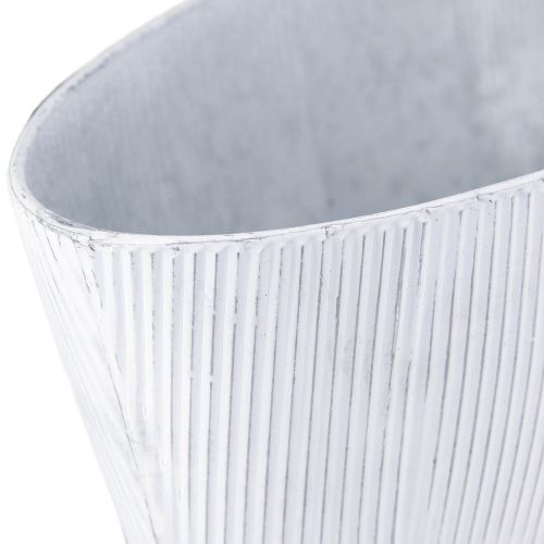 položky Oválná kovová miska v bílé stříbrné 32,5cm/37cm sada 2 ks