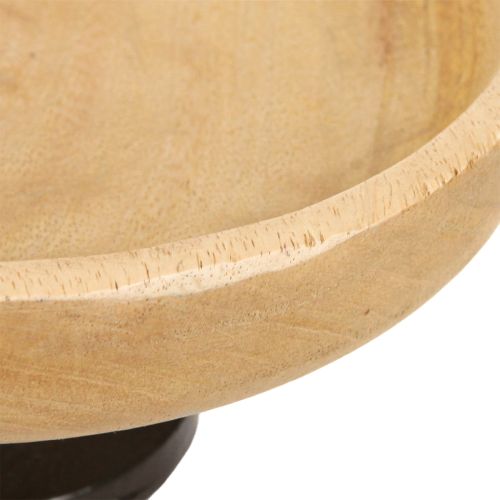 položky Mísa s nohou dřevo kov přírodní černá Ø20cm H10cm