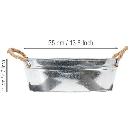 Oválná mísa 35 cm x 21,5 cm V 11,5 cm, lesklý zinek | Floristik24.cz
