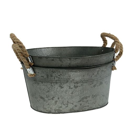 Floristik24 Mísa starožitná oválná 28 x 17cm H12cm 2ks