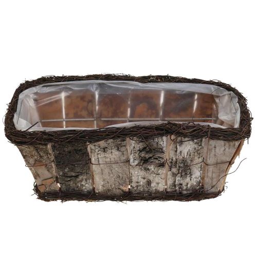 položky Miska na rostliny obdélníková liána z březové kůry 36x18x14cm