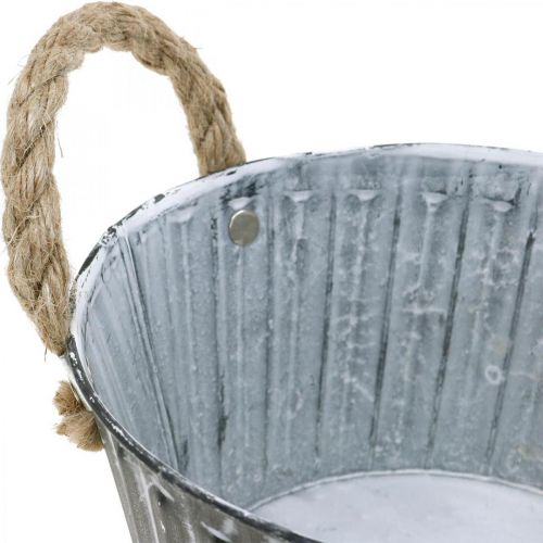 Floristik24 Miska na rostliny, kovová miska s uchy, dekorativní miska na výsadbu Ø18cm