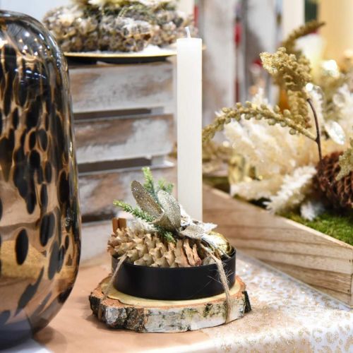 Floristik24 Dekorativní miska se svícnem černý kov Ø10,5cm 4ks