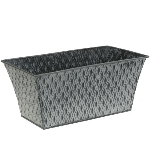 položky Zinková miska s kosočtvercovým vzorem 30cm × 18cm H15cm