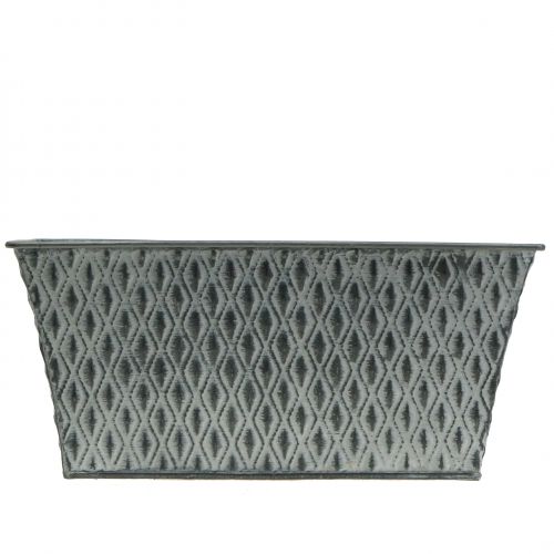 položky Zinková miska s kosočtvercovým vzorem 30cm × 18cm H15cm