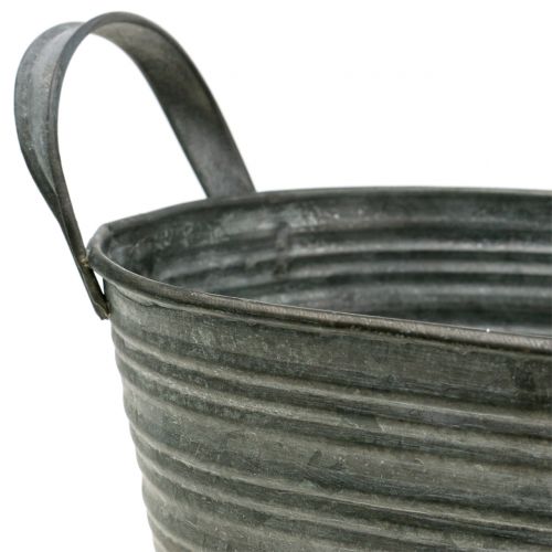 Floristik24 Květináč zinková vana 25 cm x 13,5 cm H12 cm