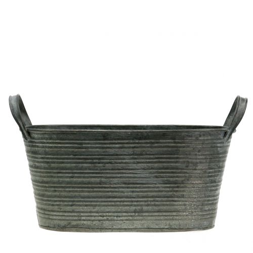 Floristik24 Květináč zinková vana 25 cm x 13,5 cm H12 cm