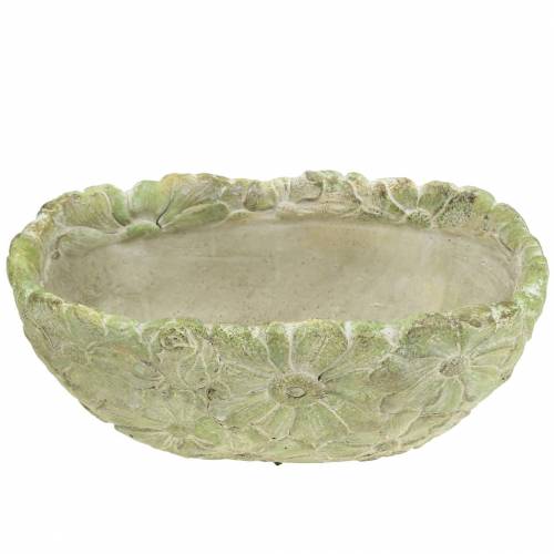 Floristik24 Miska na rostliny oválná zelená 22×11,5cm H10cm
