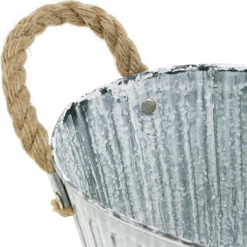 Floristik24 Květináč s uchy, kovová miska na květiny, ozdobná miska na sázení L28cm