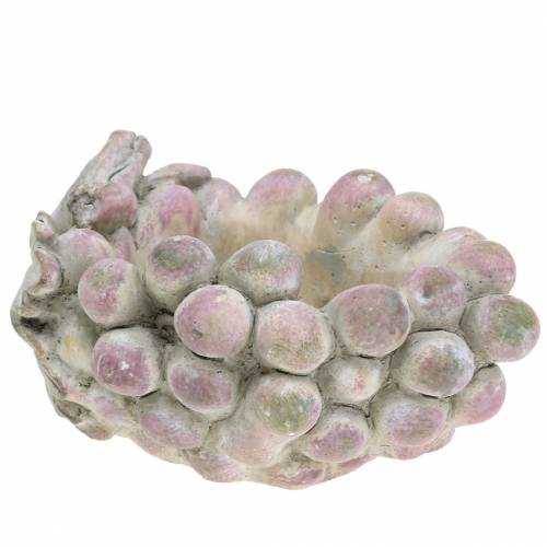 Floristik24 Dekorativní miska hrozny šedá fialová krémová 19×14cm V9,5cm