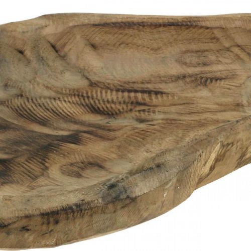 Floristik24 Dekorativní miska Paulownia dřevo, stolní dekorace, květináč L34cm V5cm