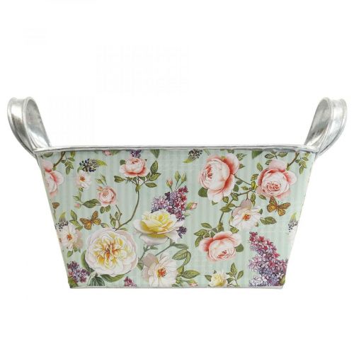 Floristik24 Květináč růží Jardiniere kovová dekorace 20×12,5×10cm