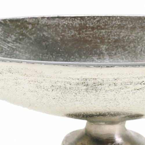 Floristik24 Oválná mísa se stříbrným kovovým podstavcem 20,5cm V7cm