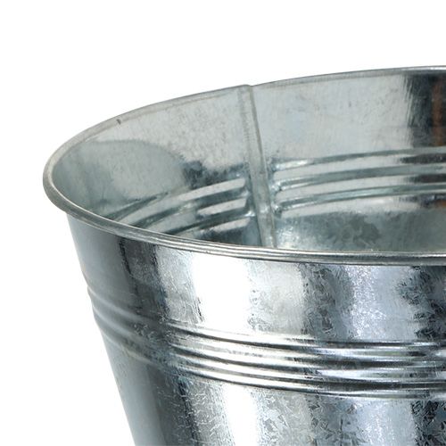 Floristik24 Kovová miska kulatá lesklá stříbrná Ø22cm V9,5cm 6ks