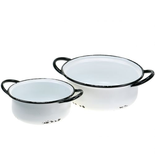 Floristik24 Vintage kovové misky Ø19,5cm - Ø25cm 2ks