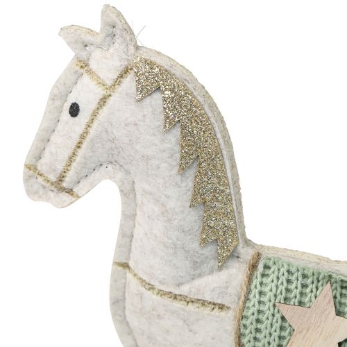 položky Houpací koník dekorace vánoční krém 20x4,5x22cm 2 ks