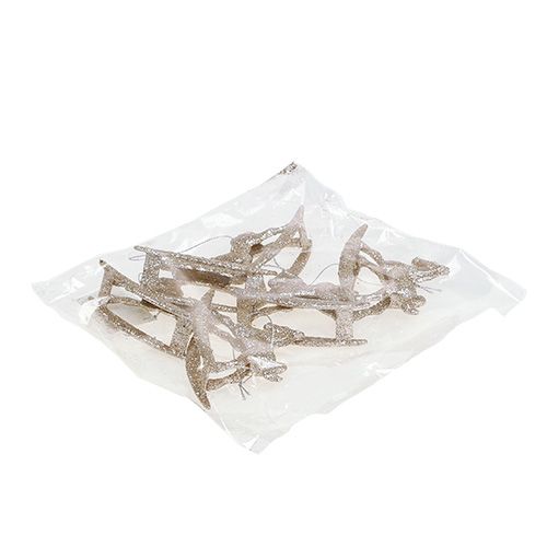 Floristik24 Houpací koník 7,5cm zlatý se třpytkami 6ks