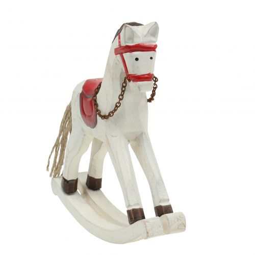 Floristik24 Dřevo houpacího koně červené, bílé 19cm x 15cm