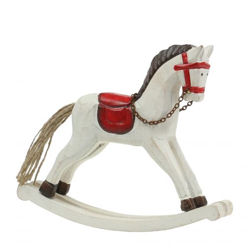Floristik24 Dřevo houpacího koně červené, bílé 19cm x 15cm