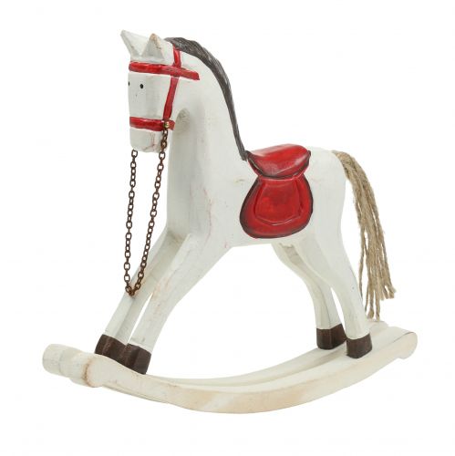 Floristik24 Dřevo houpacího koně bílá, červená 25cm x 20,5cm