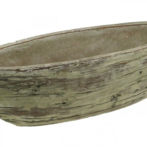 Floristik24 Květinová mísa oválná betonový vzhled dřeva světle hnědá 37 × 11,5 cm V10 cm