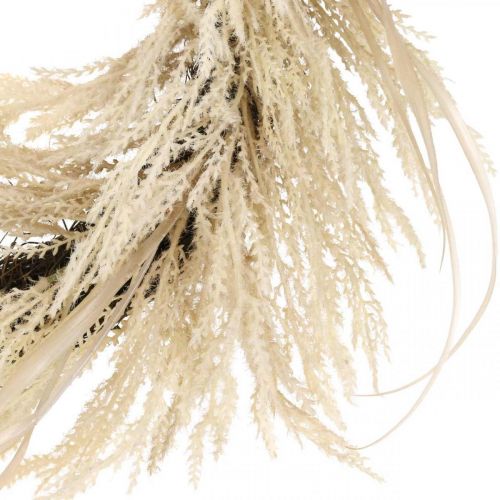 Deko věnec pampový tráva a umělý rákos krém 70cm