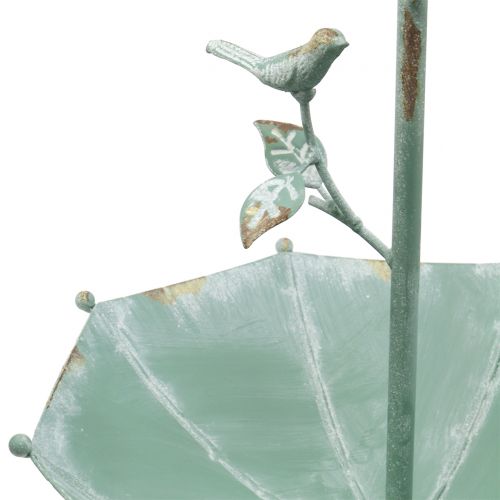 Floristik24 Starožitný deštník na zavěšení mátově zelený V43cm Ø28cm