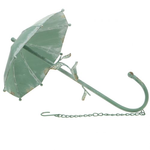 Floristik24 Starožitný deštník na zavěšení mátově zelený V43cm Ø28cm