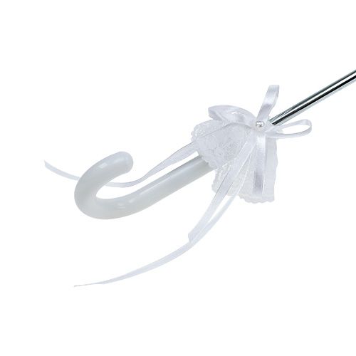 Floristik24 Deštník s krajkou bílý Ø60cm L80,5cm