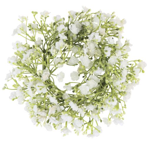 Floristik24 Gypsophila věnec Malý umělý květinový věnec Ø18cm