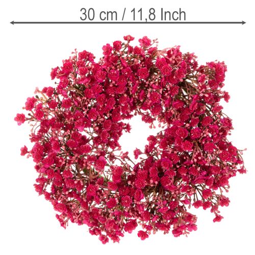 Věnec z umělých květin, dekorace s motivem dětského dechu, 30 cm | Floristik24.cz