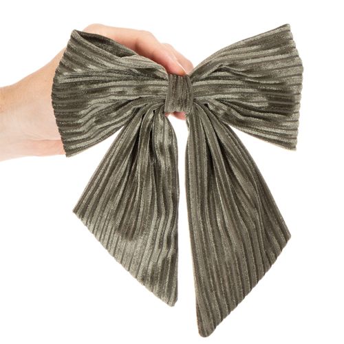 Dekorativní závěsná mašle, vánoční mašle, sametová, žebrovaná, 24 cm, 2 kusy | Floristik24.cz