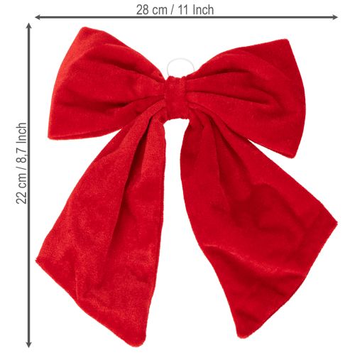 Červená ozdobná mašle jako vánoční dekorace, 28 cm, 3 kusy | Floristik24.cz
