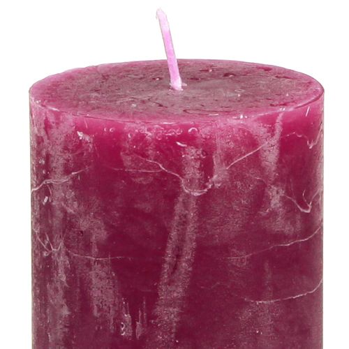 položky Svíčky úzké sloupové Pink Berry 3 barvy 50x100mm 12 ks