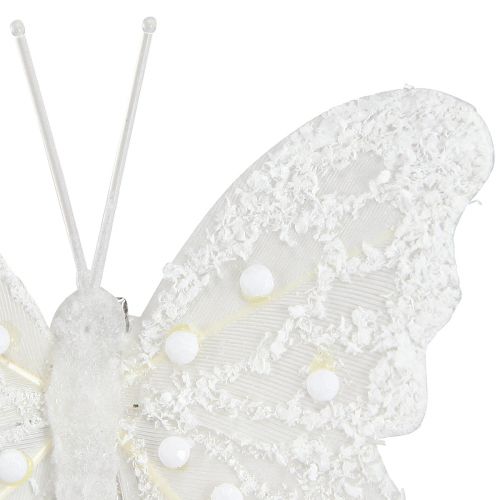 položky Motýlí dekorace v bílé barvě na klipu 7,5cmx7cm 4 kusy
