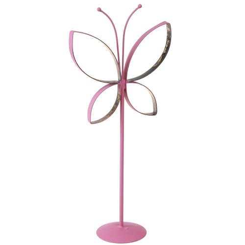 položky Butterfly kovový ozdobný stojánek Fuchsia Gold H29cm 2 ks