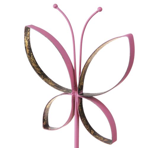 položky Butterfly kovový ozdobný stojánek Fuchsia Gold H29cm 2 ks