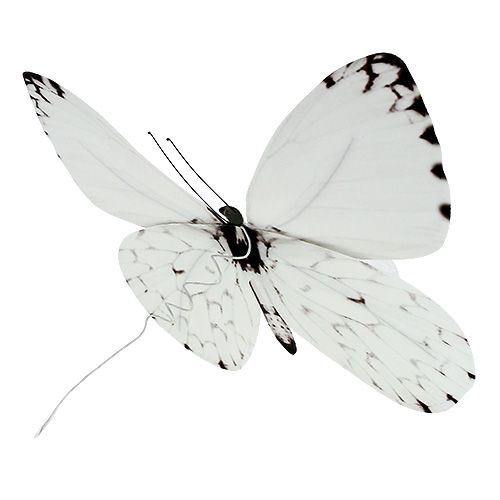 položky Motýl bílý 20cm na drátě 2ks