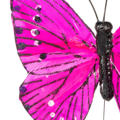 položky Dekorativní motýli na drátě pro barevné dekorace stolu, 7 cm, 12 kusů