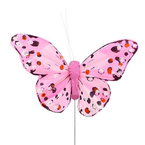 položky Motýl 10cm růžový 12ks