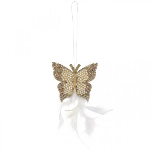 Plstěný motýl k zavěšení krémová svatební dekorace 16cm