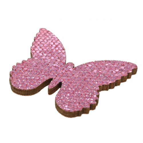 položky Sypaná dekorace motýl růžové třpytky 5/4 / 3cm 24ks