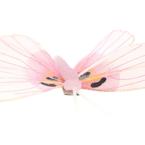 položky Motýl na klipsu růžový 8cm 8ks