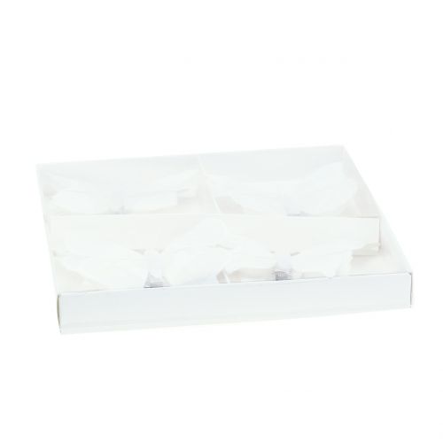 Floristik24 Motýl na klipu bílý 8cm 8ks